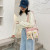 Foreign Trade Exclusive Canvas Bag Women's Korean Internet Celebrity Bags Retro Original Art Messenger Bag Bear Badge Pendant Bag