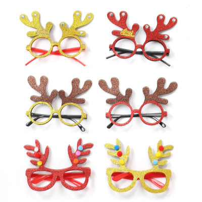 New Christmas decorations adult children toy Christmas tree antler glasses rimless glasses