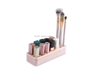 Double matching color silicone lipstick desktop storage shelf nail polish cosmetics storage box 