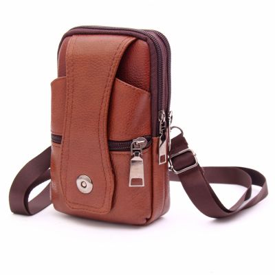 New leather mobile phone bag men wear belt Fanny pack Multi-function mobile phone cover belt mobile phone Fanny pack manufacturers wholesale