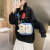 Foreign Trade Exclusive Canvas Bag Women's Korean Internet Celebrity Bags Retro Original Art Messenger Bag Bear Badge Pendant Bag