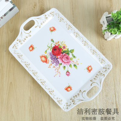 Factory Direct Sales Rectangular Household Tray Water Glass Plate Tea Tray Nordic Style Tea Cup Tray Living Room Creative Plate