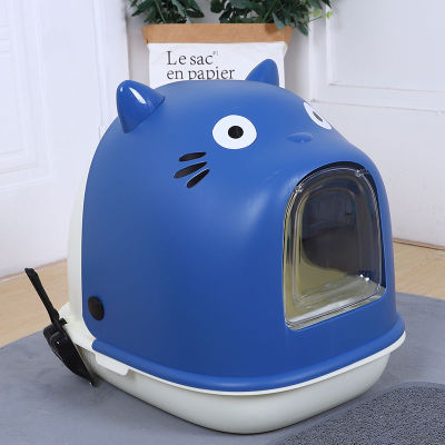 Litter Box Full Semi-Closed Cat Toilet Oversized Cat Shit Urinal Splash-Proof Deodorant Cat Litter Basin Kitten Supplies