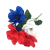 Factory direct sale of red, white and blue rose simulation bouquet performance props kindergarten wedding decoration silk flower fake flowers wholesale