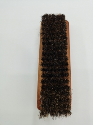 Brown Red Wooden Handle Clothes Brush, Shoe Brush, Flower Horse Hair Mixed Hairline