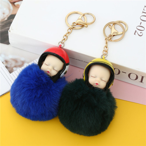 customizable rabbit fur ball pendant imitation rabbit fur keychain mobile phone pendant ornament accessories