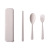 Wheat Straw Environmental Protection Tableware Spoon Fork Chopsticks Three-Piece Set Convenient Travel Anti-Fall Tableware Set Factory Direct Sales