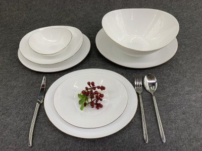Bestway glass tableware opal dinner set glass plate glass bowl