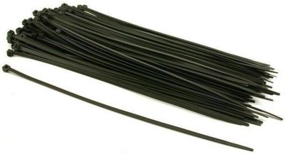 Black Zipper heavy duty cable straps 100 Black Nylon cable Zipper straps self-locking 4.8mm 12 inches