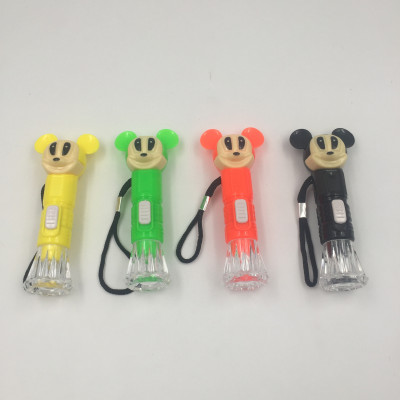 New Mickey Mouse cute cartoon flashlight plastic lighting fashion small hand led wholesale giveaway