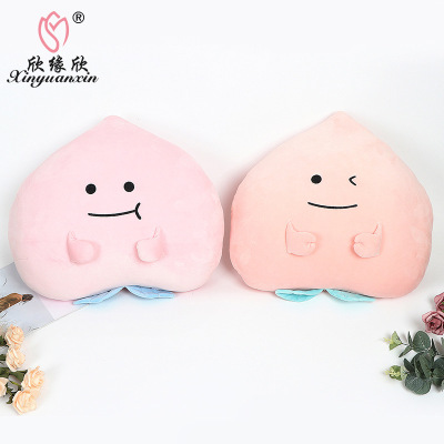 Fruit Peach Emoji Pillow Pp Cotton Cartoon Toy Bedroom Decorations Siesta Cushion Factory Wholesale Custom
