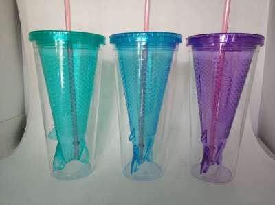 Mermaid Sippy Cups Wholesale Day custom color with department store double plastic cups gift creative cups