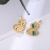 European and American gold plated gourd woman full of zirconium red green bayagate pendant exquisite Ins versatile accessories origin