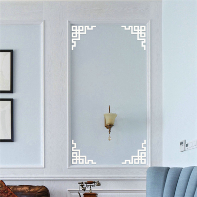 Retro diagonal frame design background decoration 3D Acrylic mirror wall plaster art living room bedroom home decoration