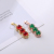 Quick hot style green bean pendant white chalcedony silver high ice red rose agate bean Mosaic factory direct sale