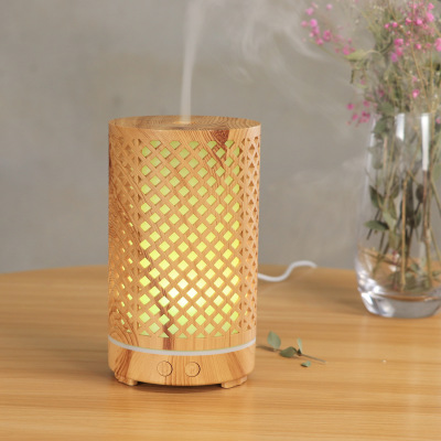 Cross-Border New Hollow Wood Grain Aromatherapy Home Office 200ml Humidifier Purifying Air Essential Oil Aroma Diffuser