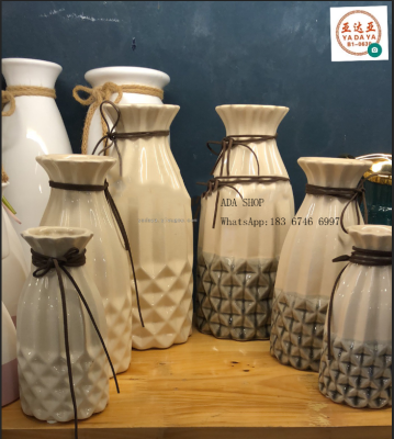 Ceramic vase flower arranger European light luxury joker furniture crack flowerpot