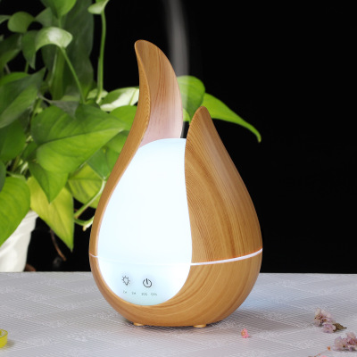 Ultrasonic Atomization 200ml Wood Grain Essential Oil Water Drop Aroma Diffuser Household Office Petal Humidifier