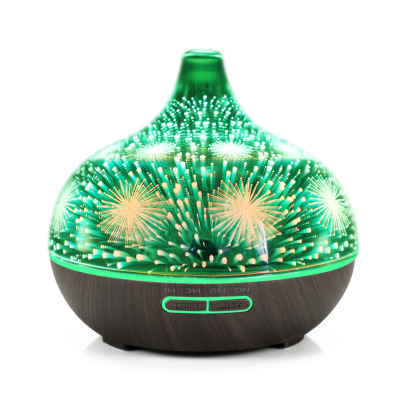 Creative New Arrival Ultrasonic Atomization 3D Glass Aroma Diffuser Gift Colorful Fireworks Starry Sky Humidifier Ultrasonic Aroma Diffuser Lot