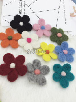 Wool felt big five petals and ten colors plum blossom headpiece Hair decoration clothing [156]