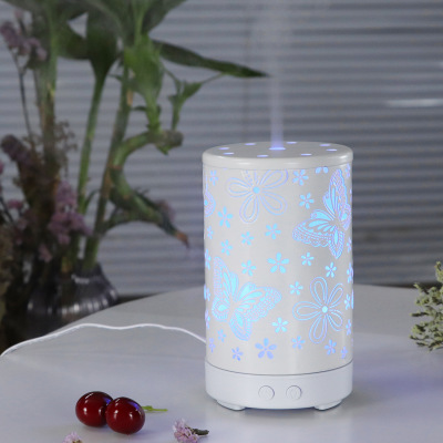 Creative Butterfly Pattern Wrought Iron Aroma Diffuser Mute Humidifier Essential Oil Diffuser Aerosol Dispenser Colorful Fragrance Lamp