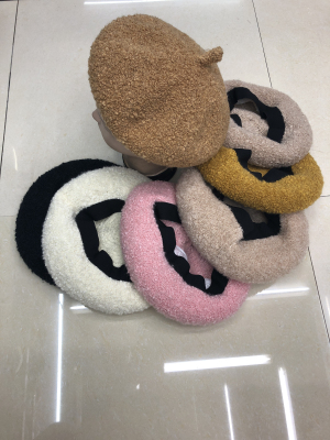 Autumn and Winter New Japanese and Korean Lamb Wool Knitted Beret, Korean Fashion Ladies All-Match Fashion Painter Cap
