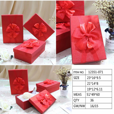 High-Grade Glitter Paper Rectangular Set Gift Box Storage Box Scarf Box Jewelry Box