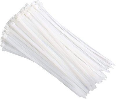 CABLE TIES wire zipper tie strap Heavy duty self locking nylon wire tie strap 100 pieces in white 8 inches