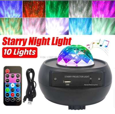 Bluetooth Star ripple LED voice control remote Star Ocean projection light Laser music Ocean projection light