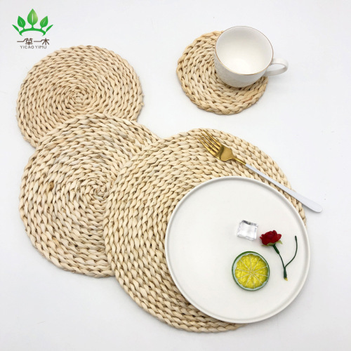 japanese-style ordinary corn leather placemat straw placemat anti-scald thermal pad tea mat handmade casserole mat non-slip mat coaster