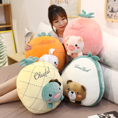 Avocado Cartoon Pillow Quilt Dual-Use Air Conditioning Blanket Pillow Nap Blanket Two-in-One Office Pillow Customized