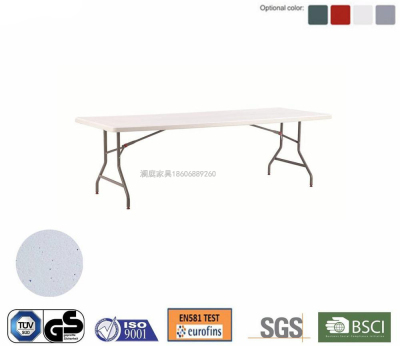 200cm hot selling white outdoor plastic banquet trestle folding table for wedding, for picnic or restaurant 