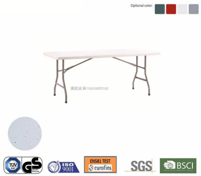 White plastic folding table, Cheap White outdoor rectangular foldable HDPE Plastic Folding camping dining Table 