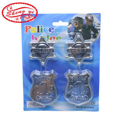Cross-Border Hot Sale Educational Play House Toy Police Badge Set with Matching Props Plastic Combination Product Accessories