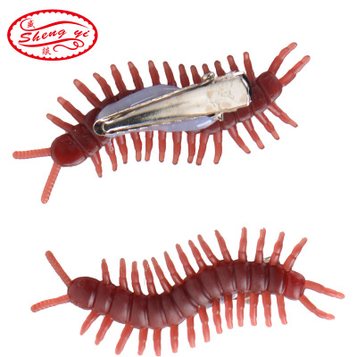 Cross-Border Hot Sale Halloween Prank Scary Fake Centipede Barrettes Trick Toy Simulation Centipede Barrettes Wholesale