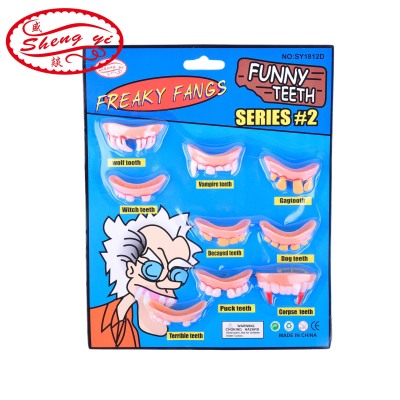 Cross-Border Amazon Hot Sale Halloween Props Zombie Dentures Simulation Trick Funny Tooth Socket Fun Tooth Socket Pack