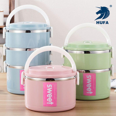 Stainless Steel Insulated Lunch Box Compartment Cute Student 2 South Korea 3-Layer Lunch Box Lunch Box Meal Box with Lid