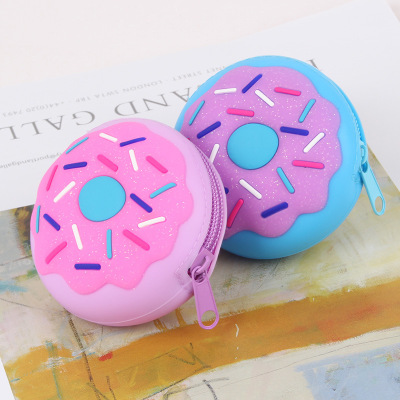 Donut Silicone Small Wallet Data Cable Storage Bag Waterproof Soft Surface Candy Color Multifunctional Silicone Coin Purse