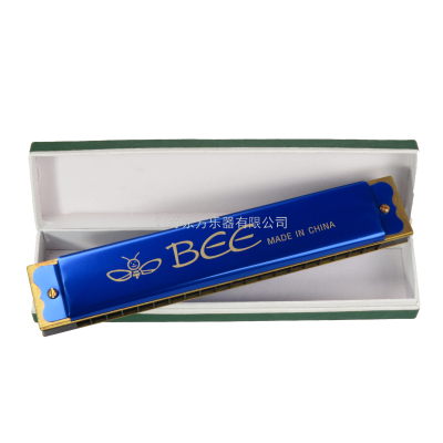 Bee Brand 20-Hole Copper Base Plate Aluminum Shell Harmonica Toy Gifts for Learning Teaching Customized Logo
