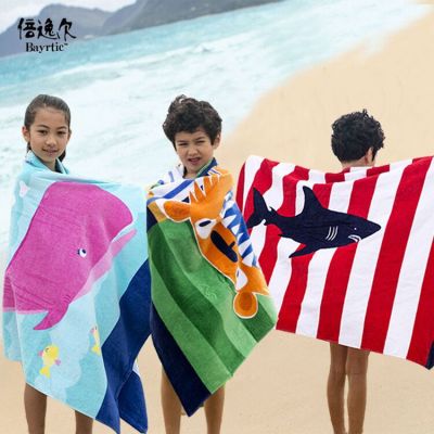 Thicken Bath Towel European and American Style Formaldehyde-Free Reactive Printing Adult Children's Cotton Cartoon Beach Towel 160cm