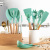 Cross-border green 12-piece set of silicone kitchen utensils and appliances with wooden handle non-stick high temperature resistant silicone spatula kitchen utensils and appliances