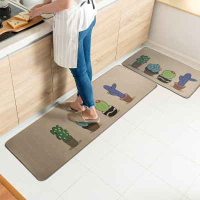 Cross-border manufacturers wholesale natural rubber linen floor mat carpet non-slip mat bathroom door mat kitchen custom