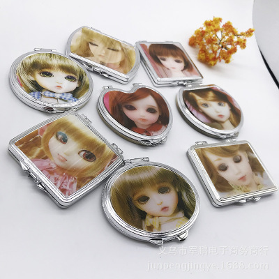 Factory Wholesale Plastic Folding Double-Sided Makeup Mirror 3D Blink Double Mirror Gift Portable Small Mirror