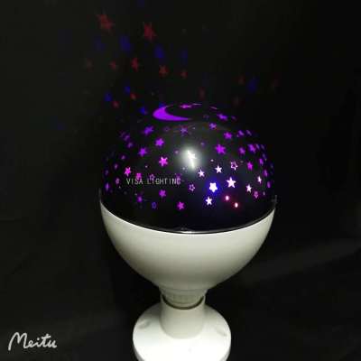 2020 New E27 Bluetooth remote control music Star Lamp Full Star Projection lamp rotating Dream projection lamp
