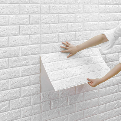 Foam Brick Pattern 3D Stereo Wall Self-Adhesive Sticker Wallpaper Bedroom Background Wall Wallpaper Stickers Children's Room Kitchen Greaseproof Stickers