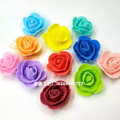 3.5cm foam rose PE flower head simulation flower happy candy box wreath headdress accessories kindergarten handwork