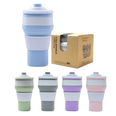 New Product Creative Square Silicone Coffee Cup Outdoor Travel Stool Folding Coffee Cup Sports Cup Custom Lo