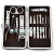 Black Cosmetic Tool Kit Manicure Set 12 Pieces Cosmetic Tool Kit Fingernail Maintenance Kit Z