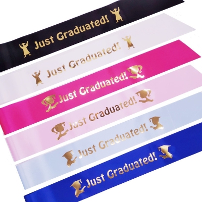 Exclusive for Cross-Border Amazon Just Graduated Graduation Season Series Shoulder Strap Ribbon Birthday Party Etiquette Belt