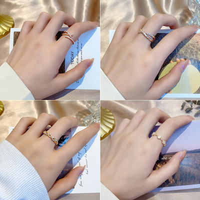 Open Butterfly Ring Female Fashion Personalized Index Finger Ring Korean Simple Special-Interest Design Adjustable Online Influencer Ring